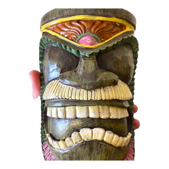 Hawaiian Tiki Statue Wooden Luau Bar Decor 4.5" Wide by 8" Tall - Picture 10 of 10